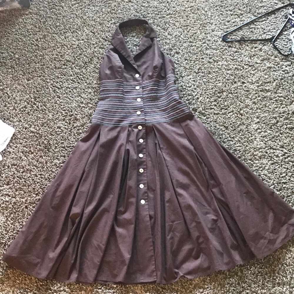 Authentic Liz Claiborne Halter Fit/Flare Dress.